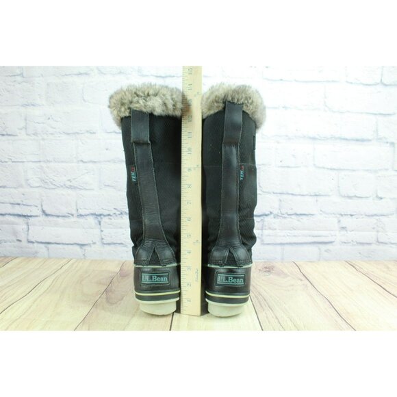 LL Bean Black Nylon Rangeley Waterproof Insulated Tall Pac Boots Size 10 - Picture 6 of 8